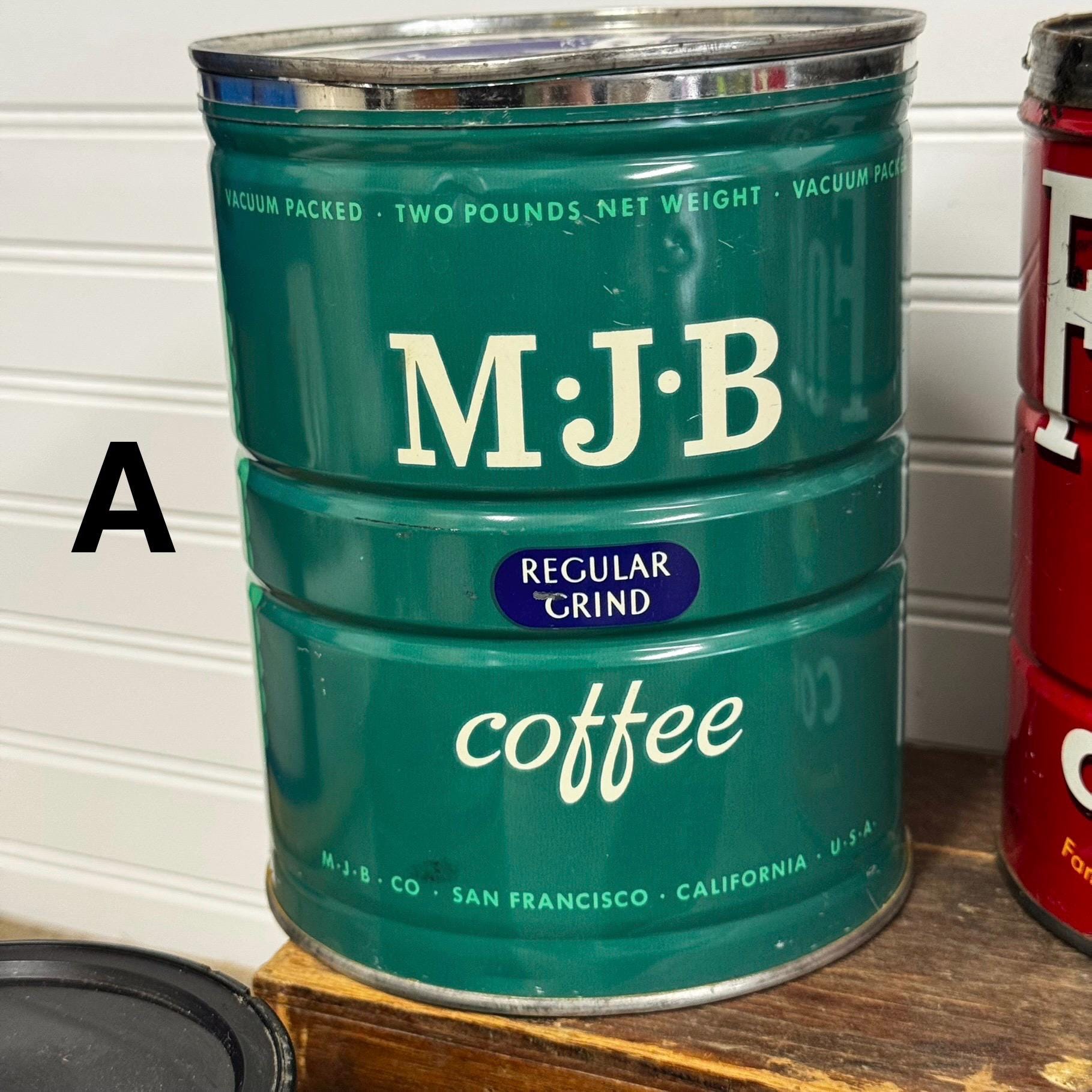 Vintage Coffee Can: Choice of Folgers, MJB, Maxwell, or S & W
