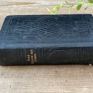 Antique leather Bible- German Bible- Vintage Bible- leather bound Bible- small Bible-Bible collection- 1862