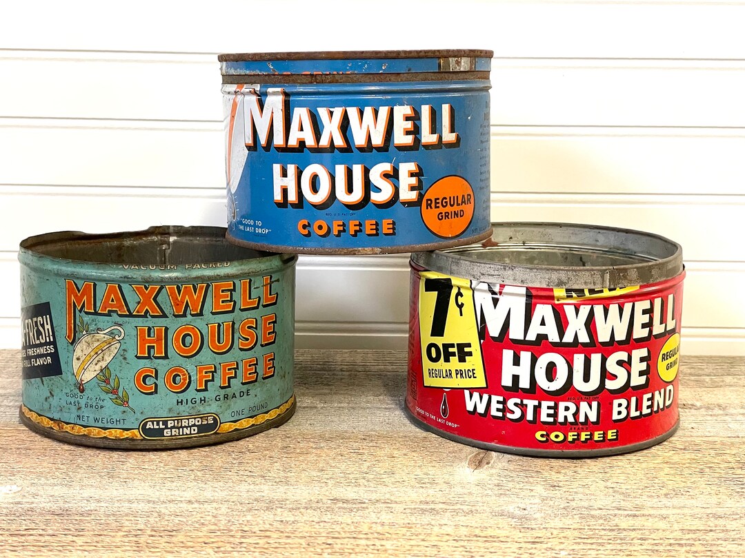 Vintage Maxwell Coffee Cans Vintage Coffee Tins Etsy
