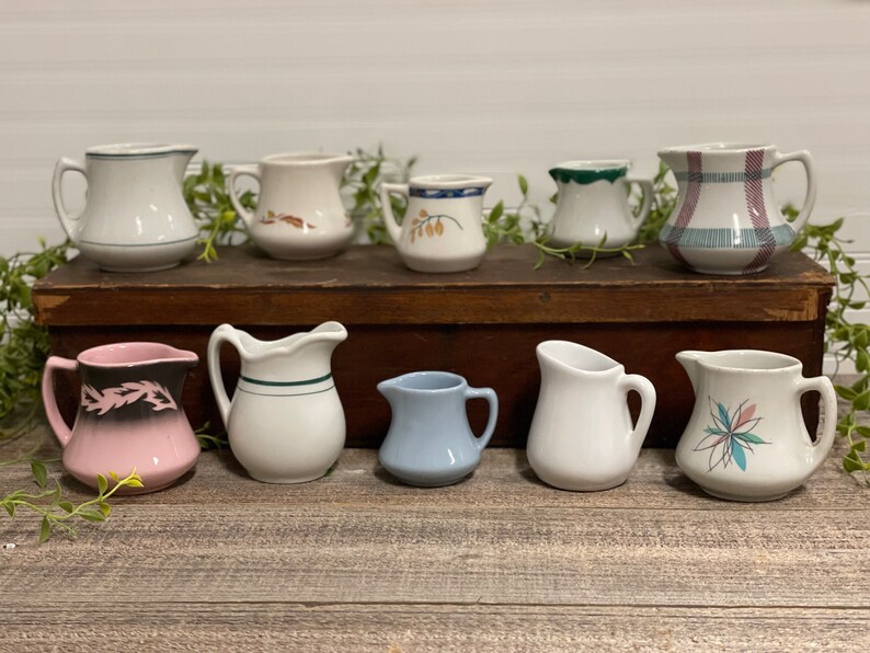 Vintage Creamer Pitchers Small Creamers Restaurant Ware Etsy