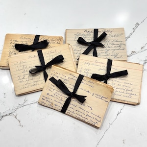 Vintage recipe cards- set of handwritten recipe cards and clippings