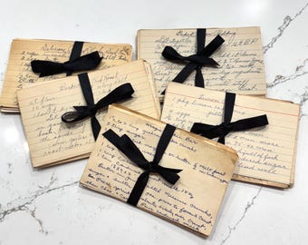 Vintage Handwritten Recipe Card Set and Clippings