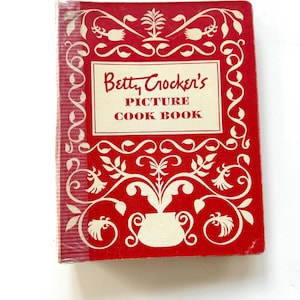 Betty Crocker’s Picture Cook Book binder- Vintage cookbook- 1950 Red and white Betty Crocker cookbook