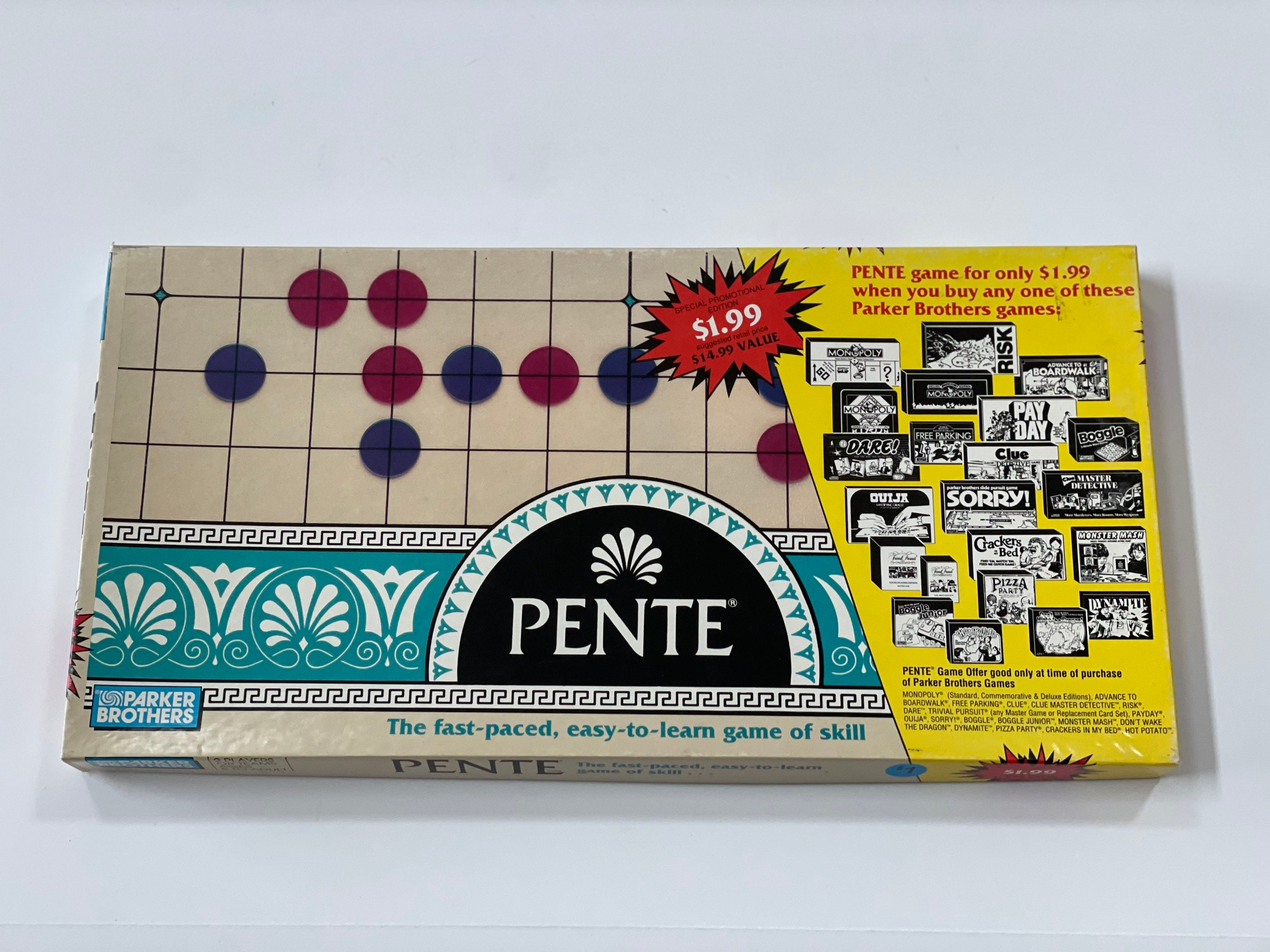 Pente Game COMPLETE Vintage Board Game Parker Brothers 1989 pic