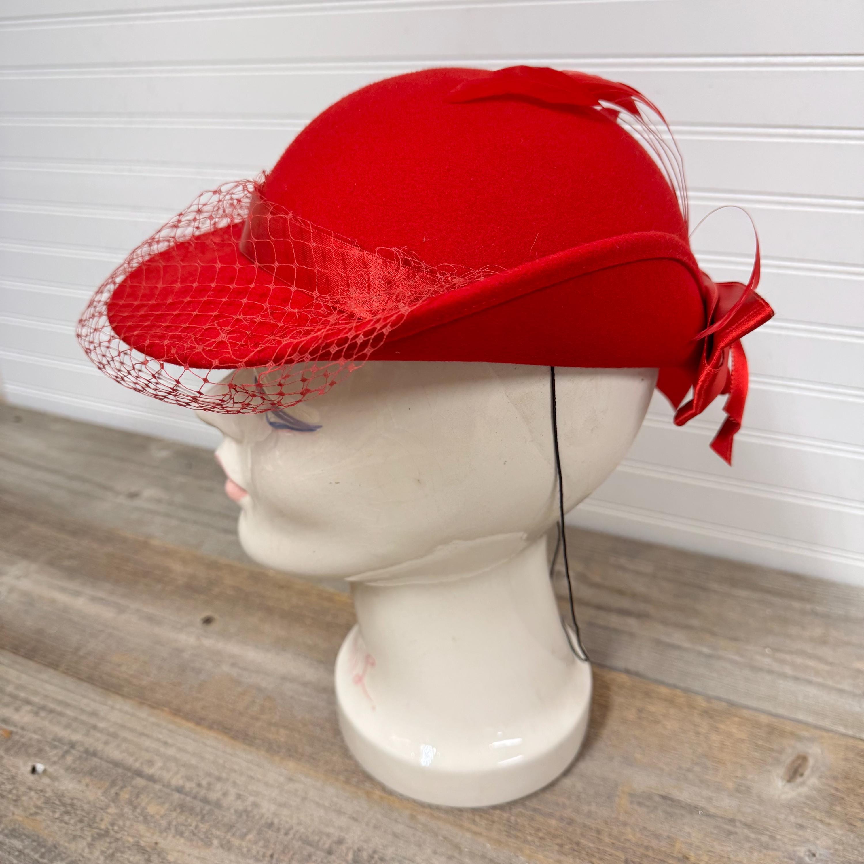 Vintage USA 60s Michael Howard David M Wide Brim Fedora Wool Felt Hat Red! Red Fedora Wide Brim - Etsy main image 2