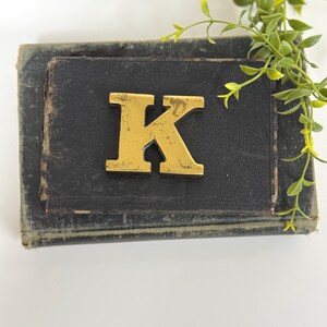 Vintage brass Letter K paperweight decor