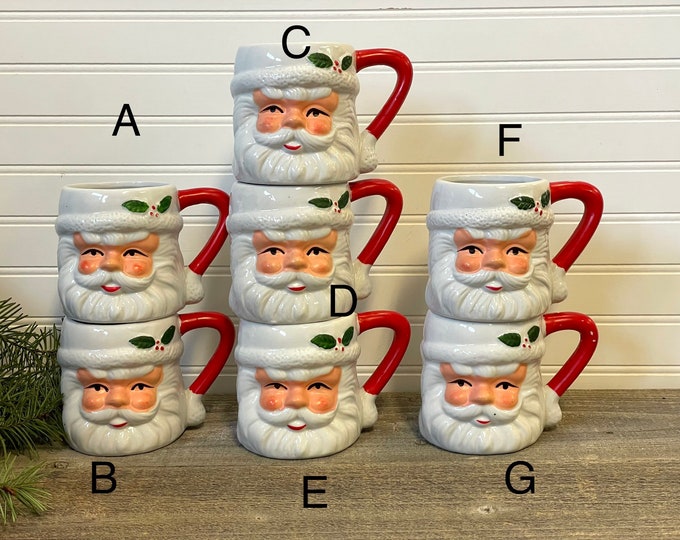 Santa Mug Choice of Vintage Santa Mugs Christmas Mug Holiday Coffee Cup Etsy