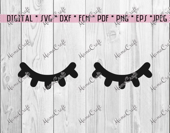 svg sleeping eyes eyelashes digital vector cutting file svg