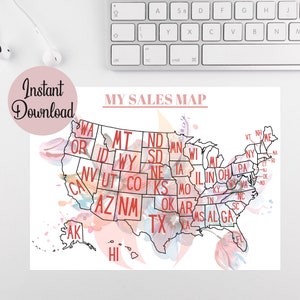 Etsy Sales Map, Cha-Ching Map, Sales Tracker, Printable Sale Map, Instant Download, Digital Download, Etsy Sales Tracker, Business Sales Map