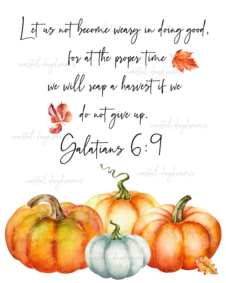 Pumpkin Print Autumn Wall Art Scripture Verse Fall Wall | Etsy