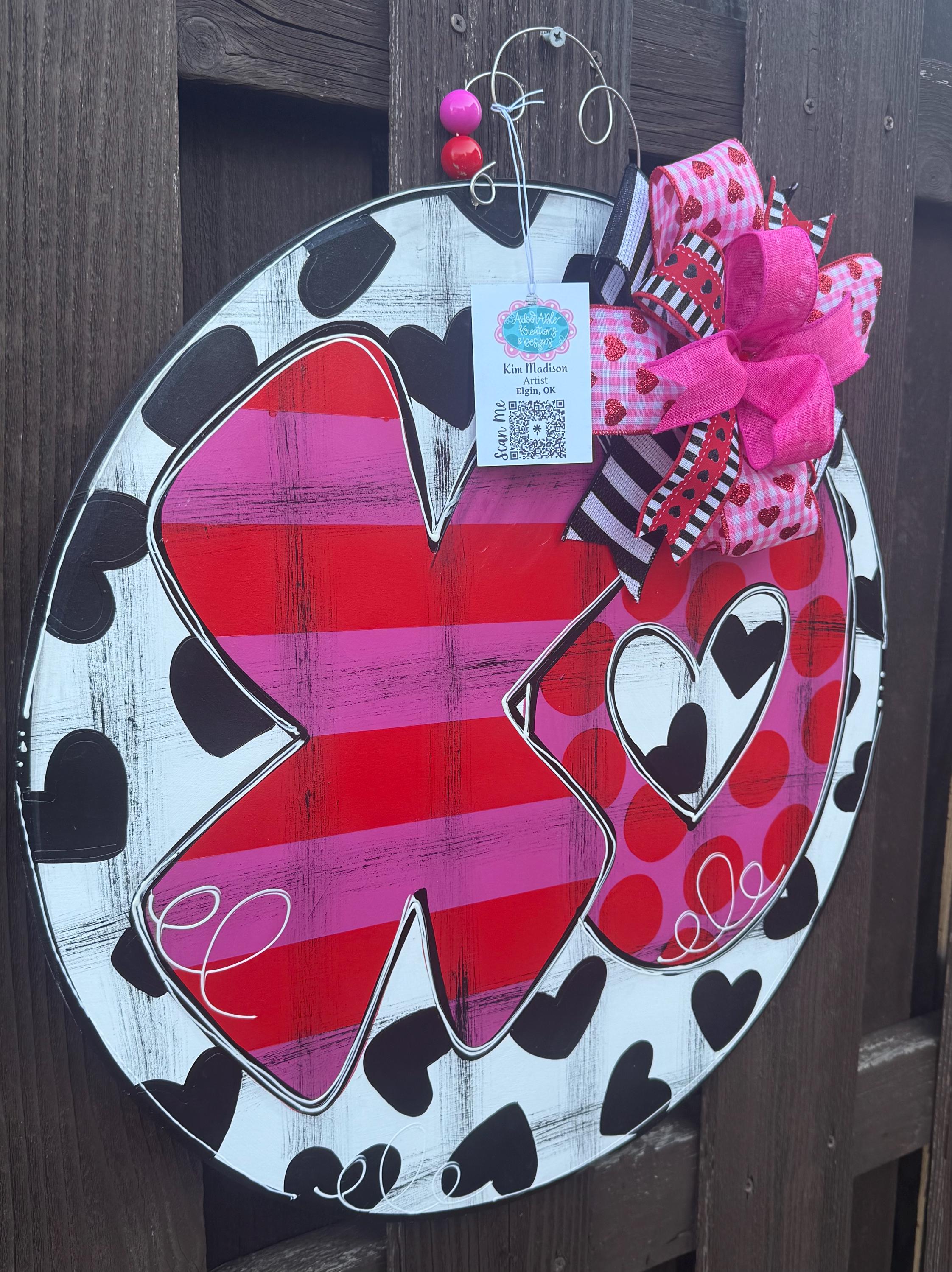 Valentine XO Round Door Hanger, 21” Round - Etsy