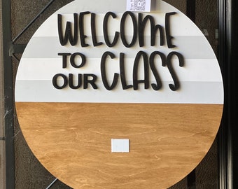 Welcome To Our Class Door Hanger Base, 20" Round, Interchangeable