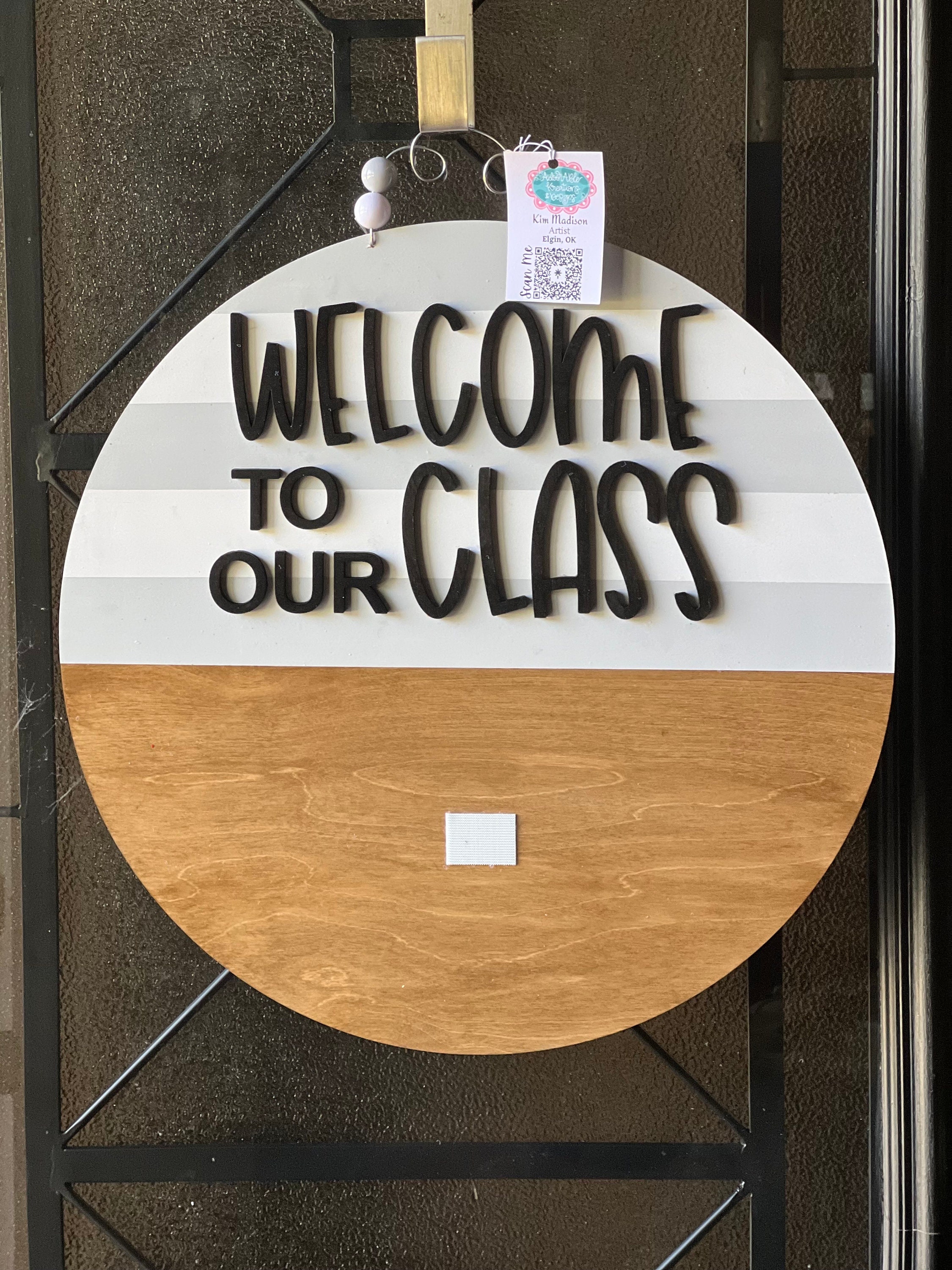 Welcome To Our Class Interchangeable Base ONLY, 3D words, teachers, everyday, door hanger, interchangeable, 20” round