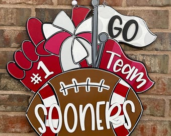 Football Door Hanger, custom colors and team