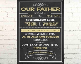 Digital Chalkboard Our Father Prayer