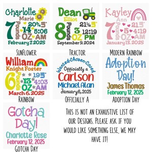 a collage of six different baby names and their corresponding birth dates, along with additional text providing information about the names and their origins.