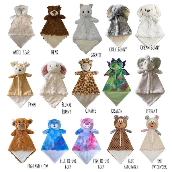 Personalized Baby Gift, Baby Animal Lovey Blanket, Soother Blanket, Gift for Baby, Baby Shower Gift, New Baby Gift