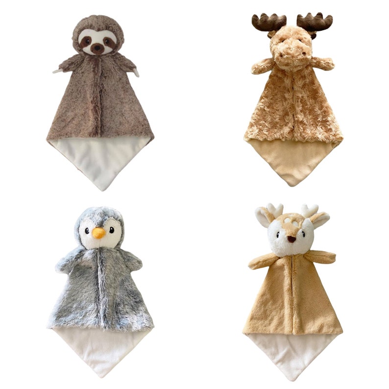 Personalized Baby Gift Baby Animal Lovey Blanket Soother Etsy