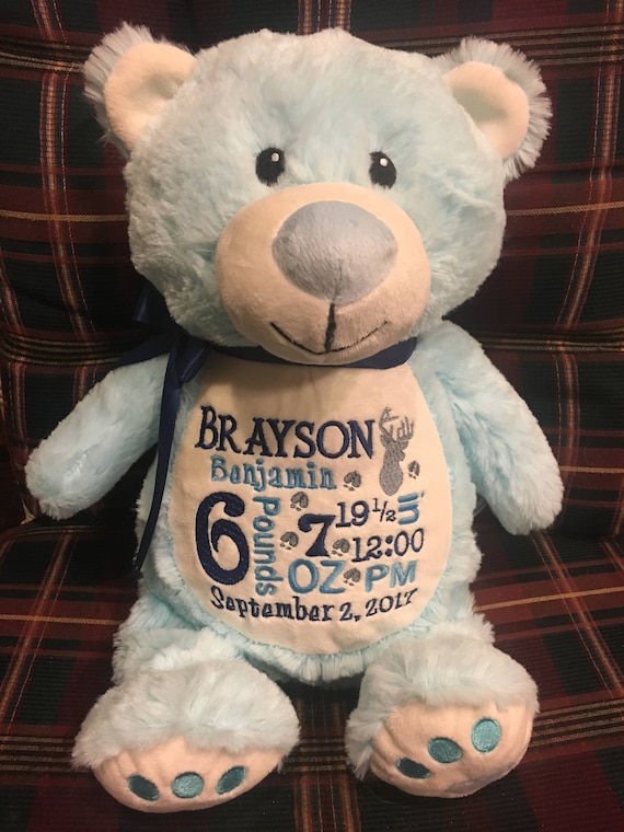 Birth Announcement Stuffed Animal Baby 