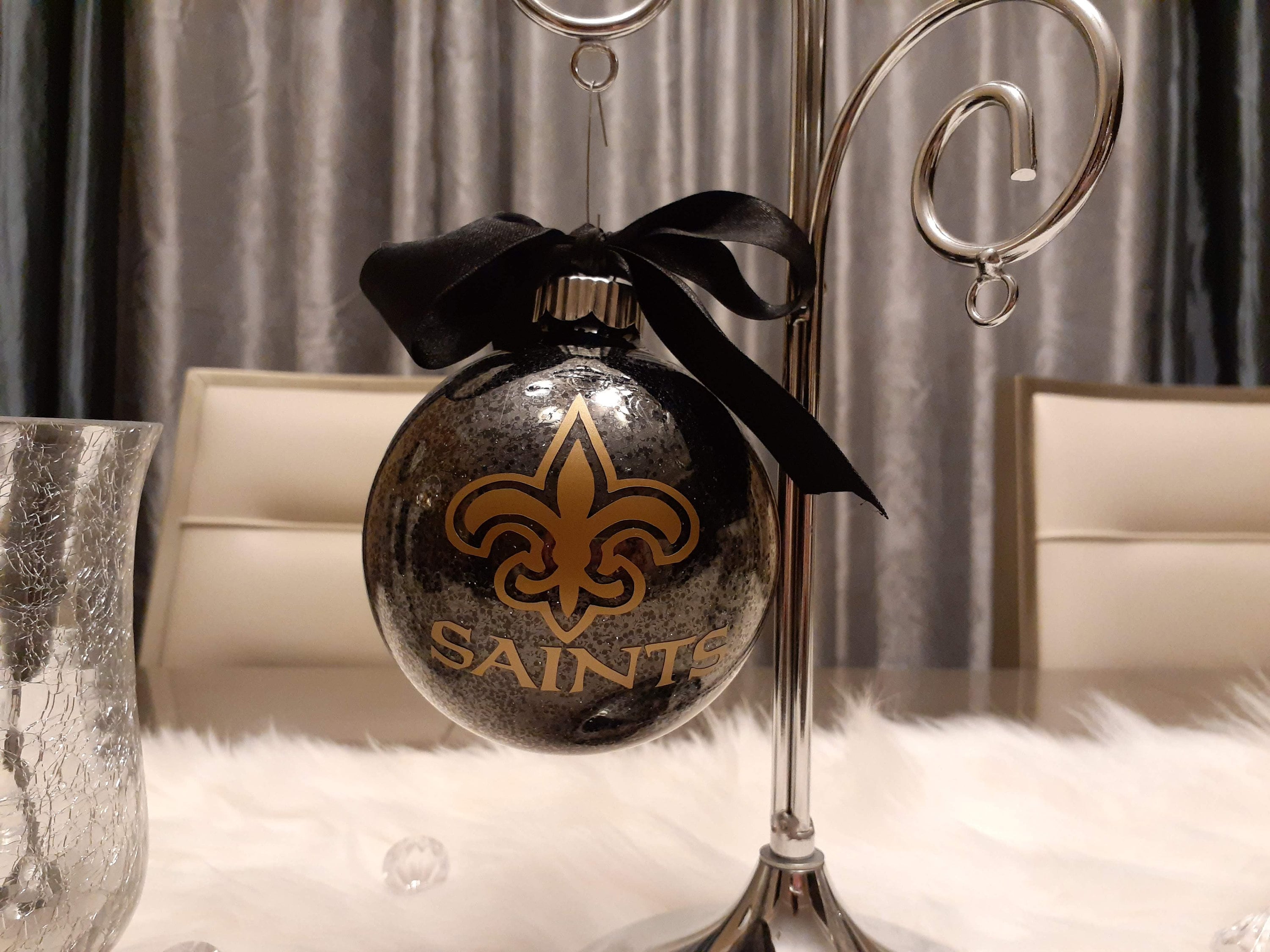 4 in. New Orleans Saints Glass Christmas Ornaments. Etsy