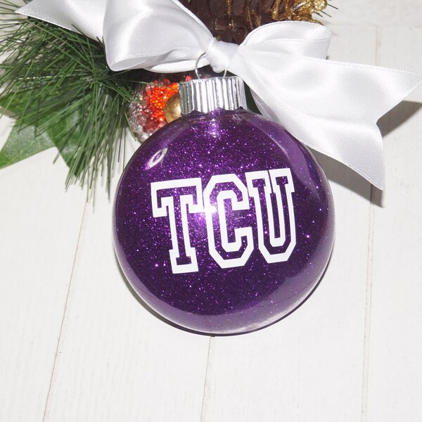 TCU Christmas Ornament | Horned Frogs |  Go Frogs | Purple & White | Fear the Frogs | Personalized Christmas Ornament.