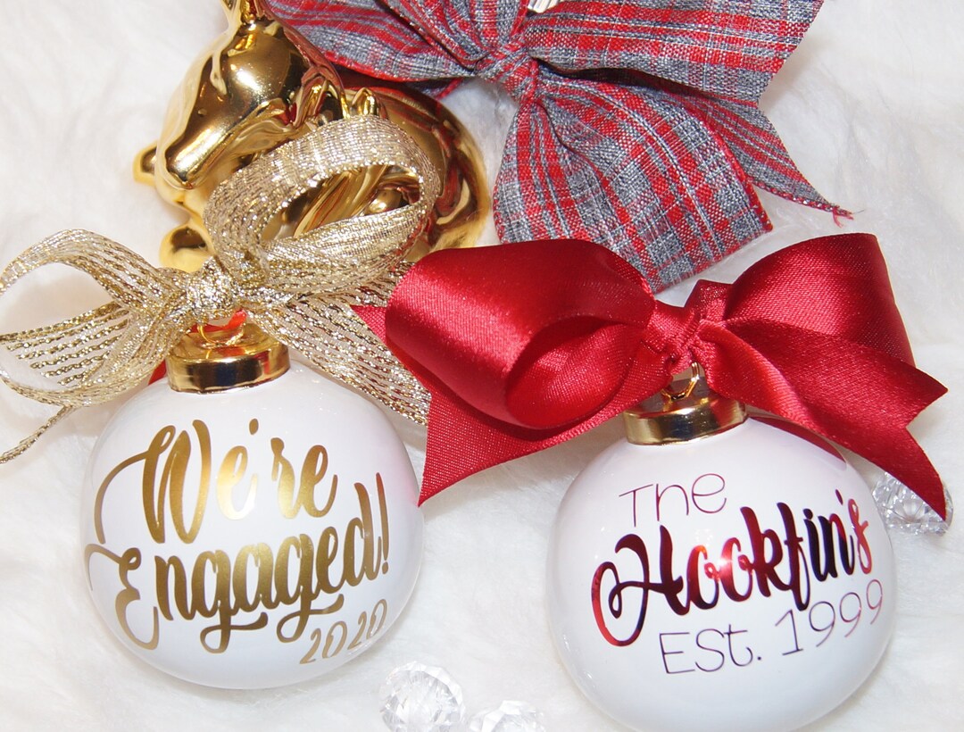 Personalized Christmas Ornament Newlywed Married Couples Ornament