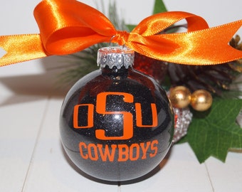 Collegiate Diploma Glass Ornament Oklahoma State Cowboys