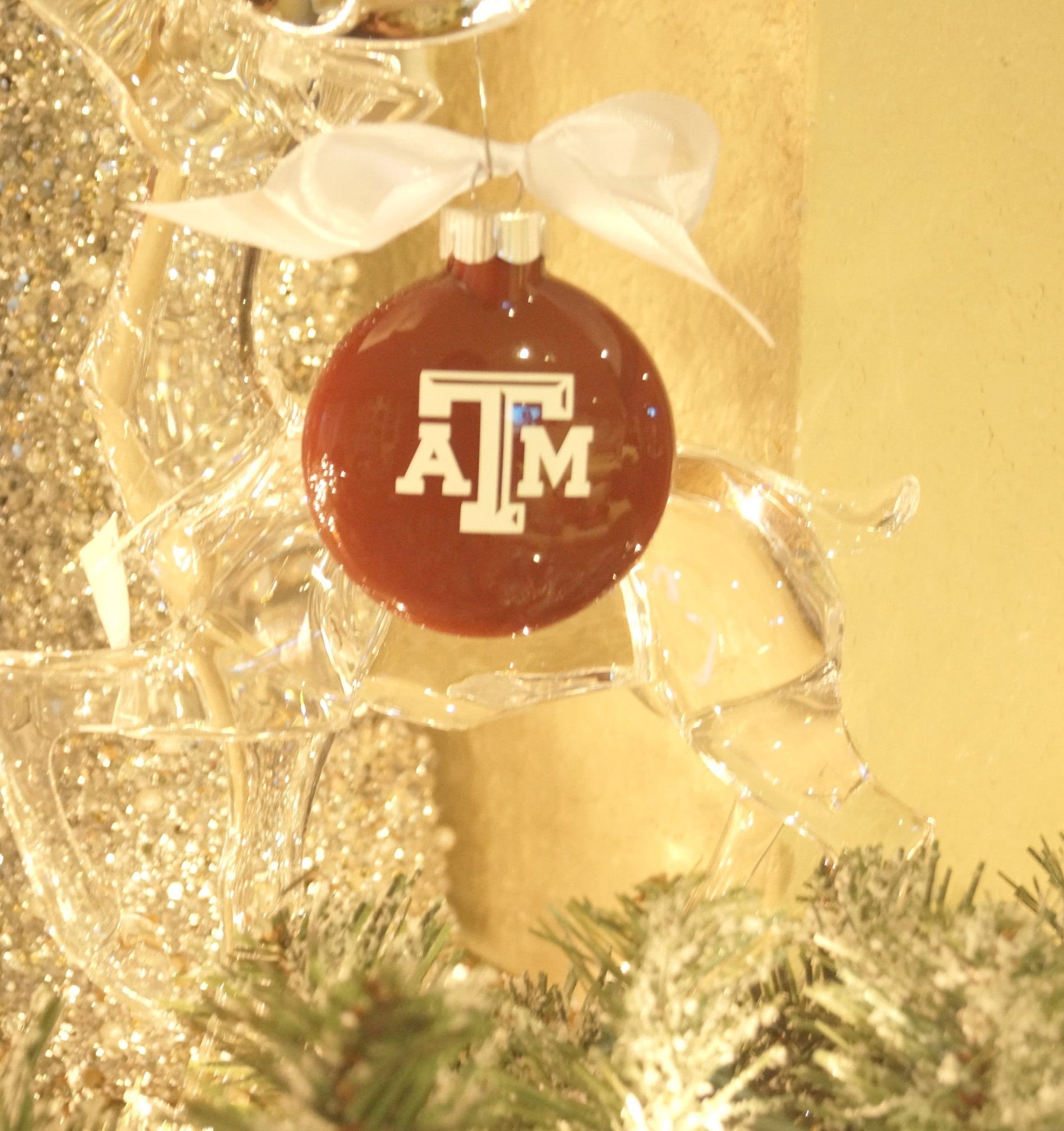 Set of 6 Texas A&M Christmas Ornaments Glass Disc Ornament Etsy Australia