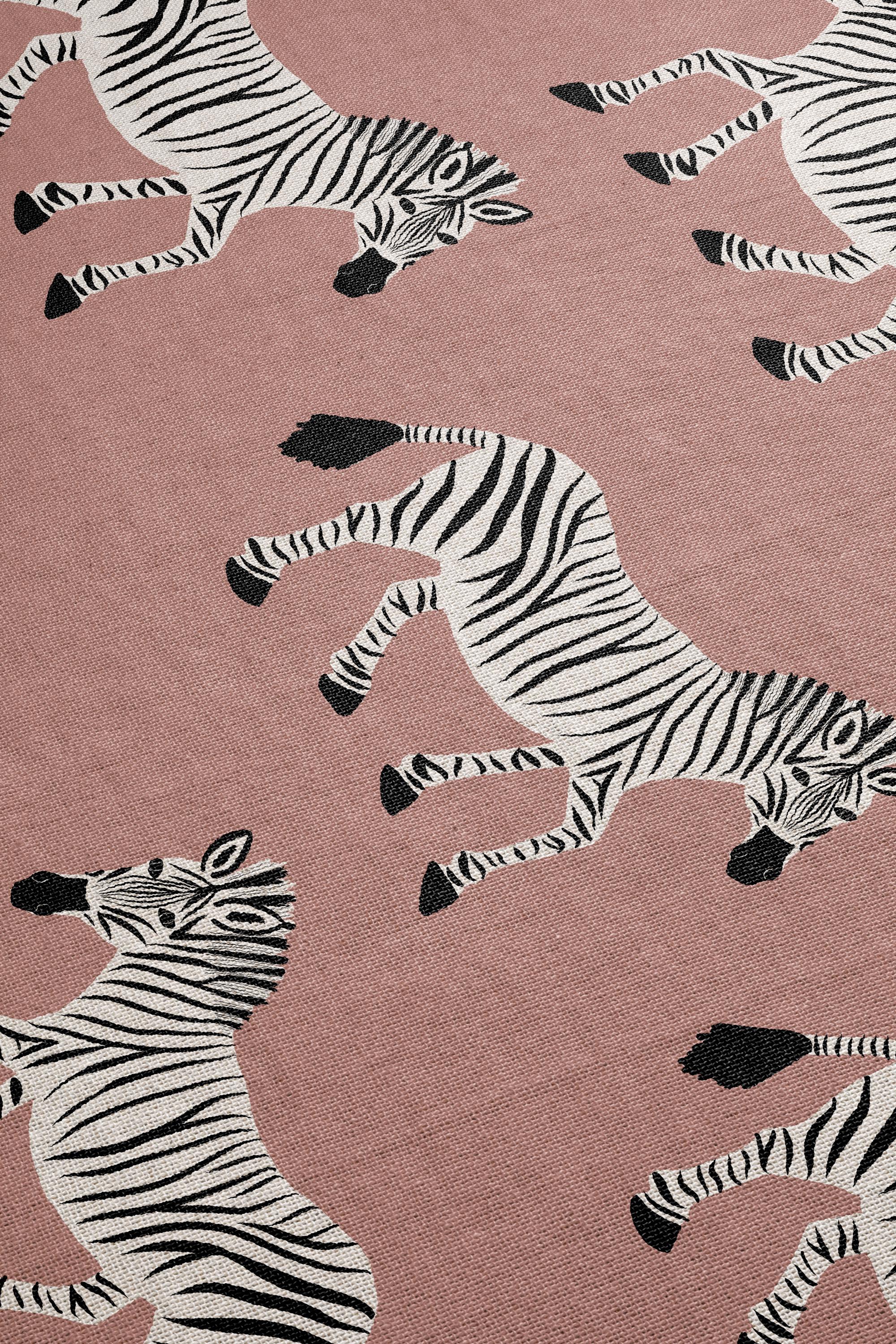 Cotton Woven Blanket, Zebra Parade, Black and White on Candy Pink, Safari Animals, Kids Room, Baby Nursery Decor, Animal Print, Fringe Throw