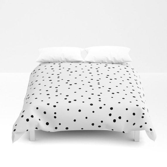 Duvet Cover Or Comforter Dalmatian Polka Dots White And Etsy