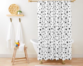 black shower curtain