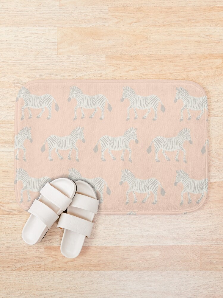 Cortina de ducha o estera de baño Zebra Parade Print Gris | Etsy