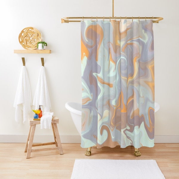 Marble Shower Curtain Etsy