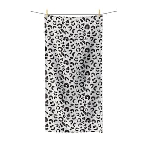 Bath or Beach Towel, Leopard Print, Chocolate on Cream, Safari Bathroom Decor, Animal Print Towels, Cheetah Print, Kids Pool Towel