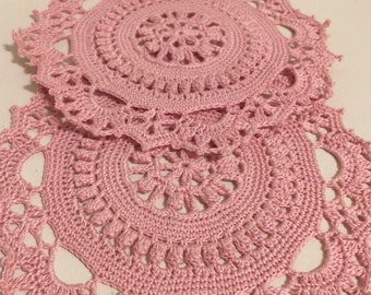 Mauve Small Doilies - set of 2 (#01-06-5)