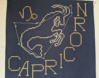 Simple and Modern Capricorn Cross-stitch Pattern - Zodiac Astrology Craft