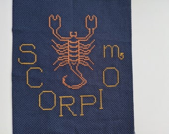 Simple and Modern Scorpio Cross-stitch Pattern - Zodiac Astrology Craft