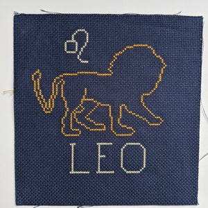 Simple and Modern Leo Cross-stitch Pattern - Zodiac Astrology Craft