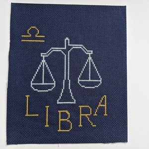 Simple and Modern Libra Cross-stitch Pattern - Zodiac Astrology Craft