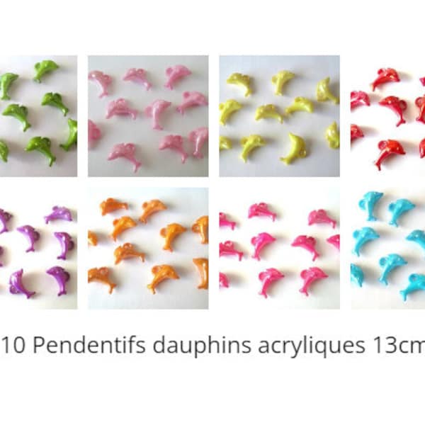 Beads AB acrylic dolphin pendants 13x19 mm, dolphin beads, dolphin pendants, plastic beads