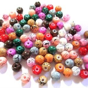 6mm drawn glass beads, 6mm round beads, 6mm beads, 6mm glass beads