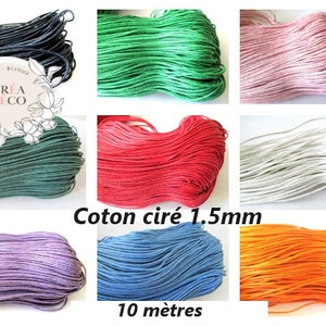 10M Fil Coton ciré 1.5mm , Cordon ciré 1.5mm , 10m coton ciré image 1