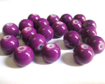 10 purple painted glass 8mm (R-49) beads