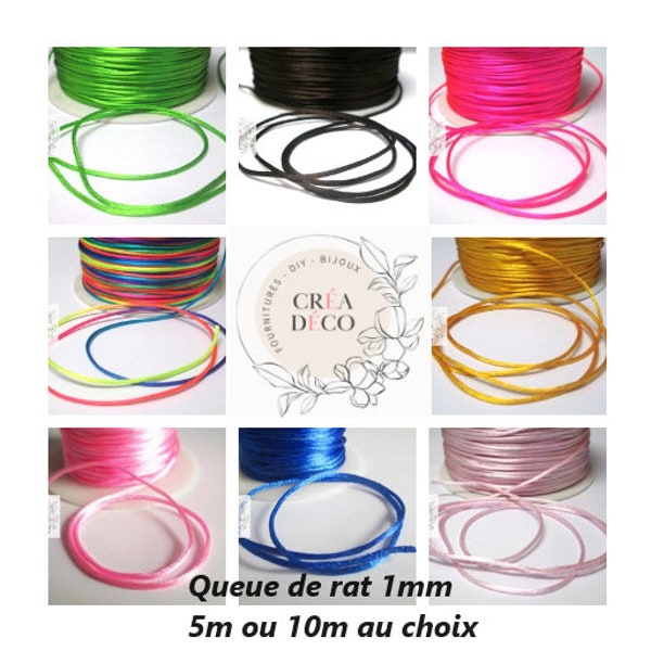 Cord Rat tail wire 1mm, Cord 1mm, 5m Rat tail 1mm, 10m rat tail 1mm