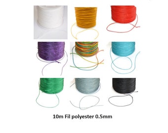 10M fil polyester 0.5mm, Fil 0.5mm , cordon polyester 0.5mm