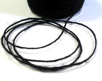 5 m black 2mm hemp cord