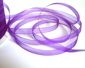 15 m plum 6mm organza Ribbon
