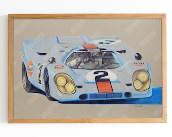 Crayon de couleur Porsche 917 - Impression physique