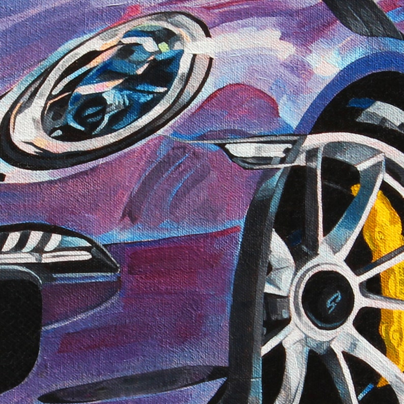 Porsche GT3RS 991 Violet Oil Painting Print