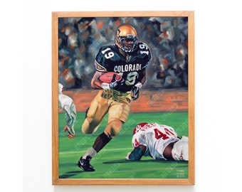 Rashaan Salaam Buffles du Colorado - Impression peinture à l'huile